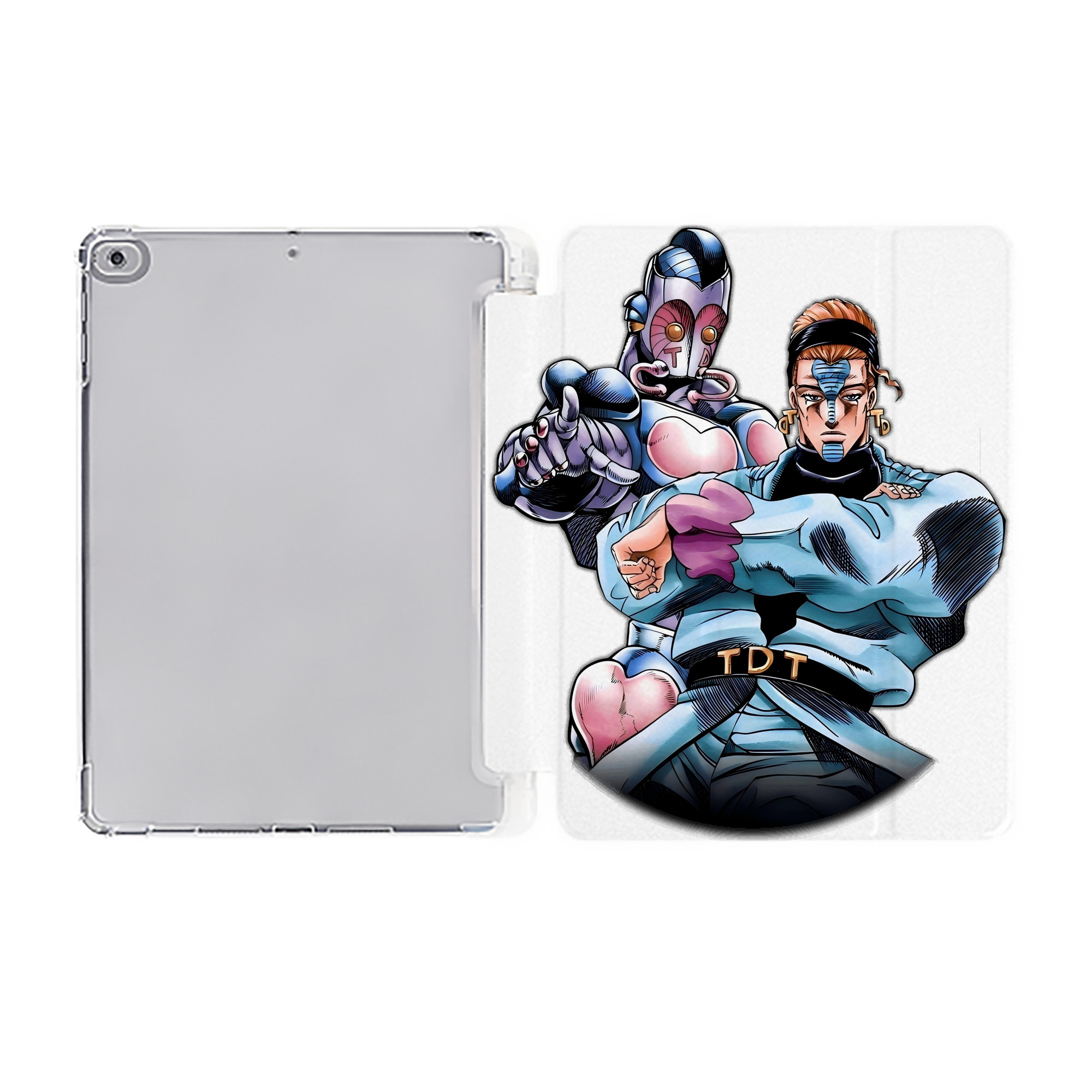 （画像用） ジョジョの奇妙な冒険 ひがしかた じょうすけ JoJo's Bizarre Adventure Higashikata Josuke IPad ケース ペン収納付き 三つ折りスタンド PUレザー×シリコン 対応機種9.5/10.5/10.9インチ